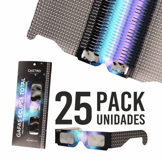 Gafa para Eclipse Solar Pack de 25 Uds. Certificado EN ISO 12312.2-2015